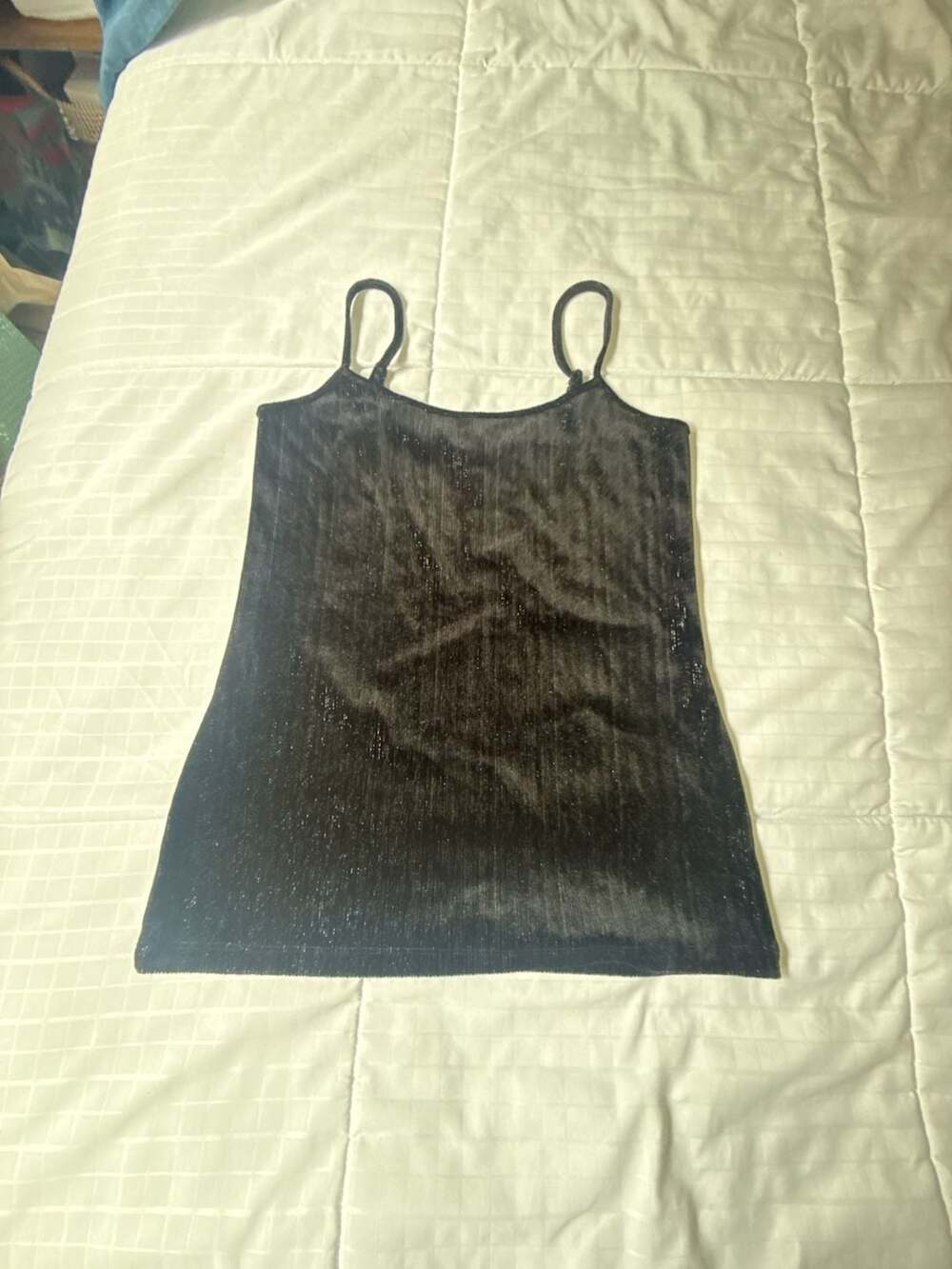 Loft Outlet Velvet Camisole Size S Black Sparkle Tank Top